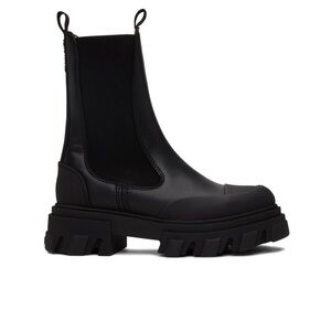 GANNI CLEATED LEATHER CHELSEA BOOTS